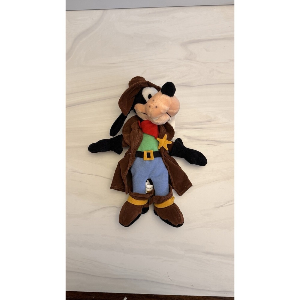 Disney SHERIFF GOOFY 9" bean bag PLUSH toy WDW Frontierland Disney World vintage